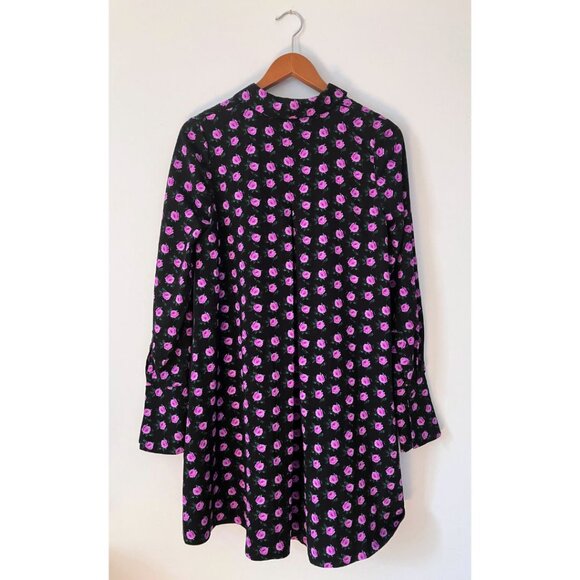 Essentiel Antwerp Rose A-Line Dress Black Purple Size 34 - Picture 4 of 8